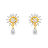 22k Yellow Cubic Zirconia Stud Dangler Earrings with gold weight of 5.13g